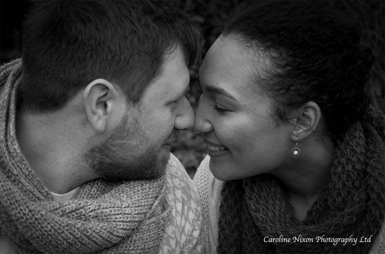 Professional photo of an engaged couple