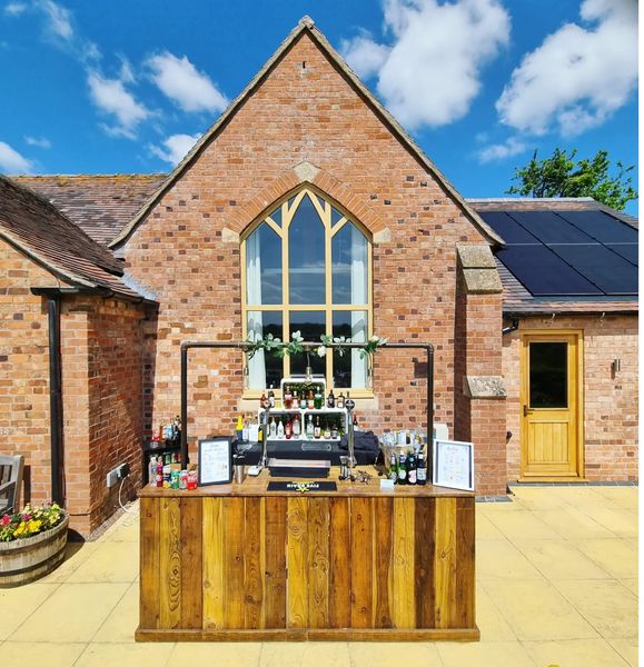mobile cocktail bar hire set up at a private house